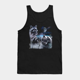 Celestial Raccoon Crew Elevate Your Wardrobe with UFO Intrigue Tank Top